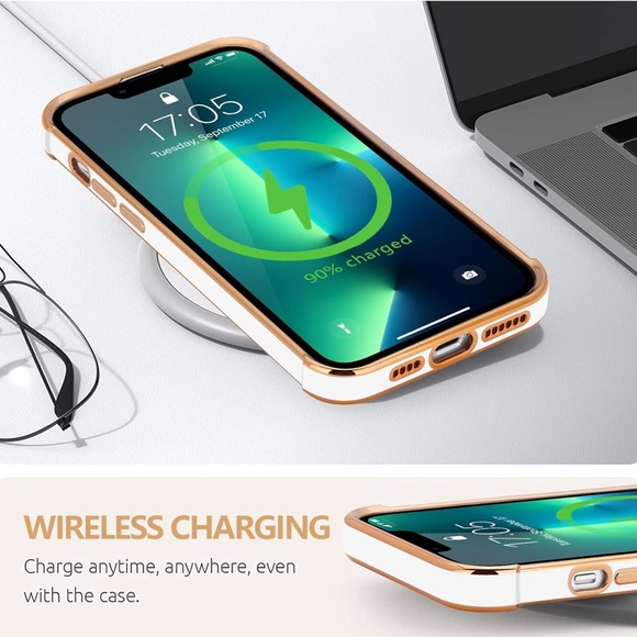 iPhone 13 Pro Max Cute Luxury Plating Love Heart Design - Picture 4 of 4